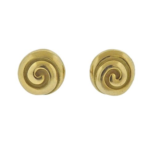 Tiffany & Co 18k Gold Swirl Stud Earrings