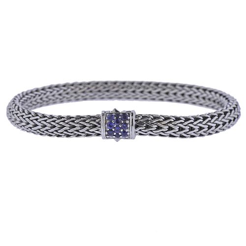 John Hardy Silver Sapphire Classic Chain Bracelet