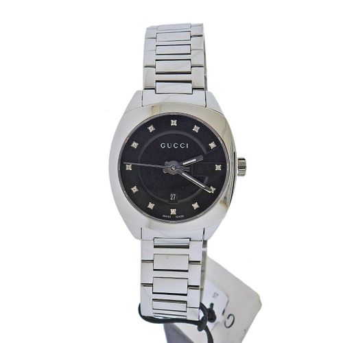 Gucci Diamond Black Dial Watch YA142503