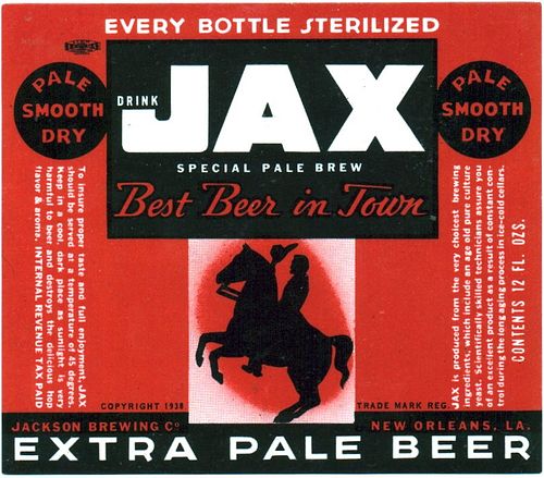 1938 Jax Extra Pale Beer 12oz ES41-17 - New Orleans, Louisiana