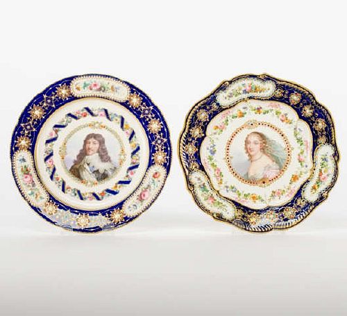 Vincennes (Sèvres) Porcelain Cabinet Plates
