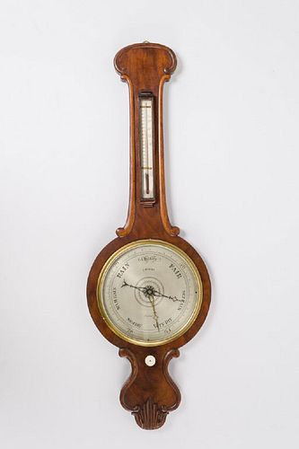 British Mahogany Aneroid Wheel Barometer