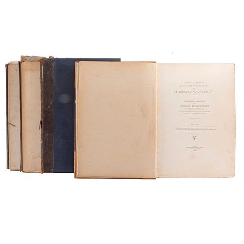 Paso y Troncoso, Francisco del. Bernardino de Sahagún - Códices Matritenses / Códice Kingsborough. México: 1907 y 1912. Pzs4.