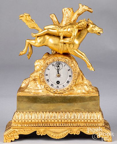 Henri Robert French gilt bronze mantel clock