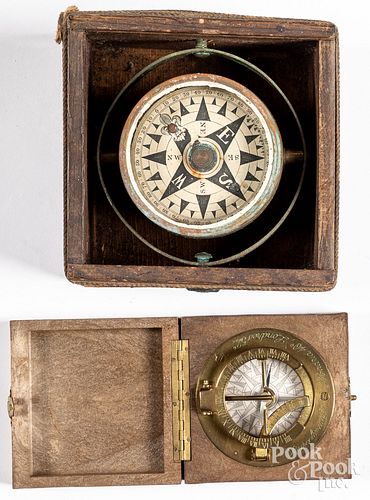 Gimbaled ships compass, 19th c.