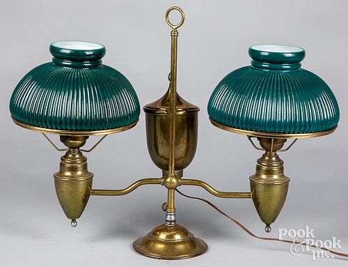 Double arm student lamp, 19th c.