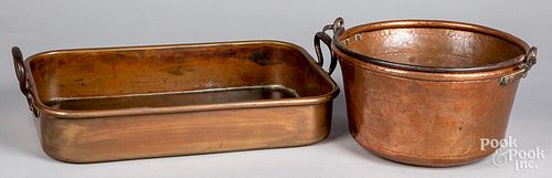 Two pieces of copper cookware, ca. 1900