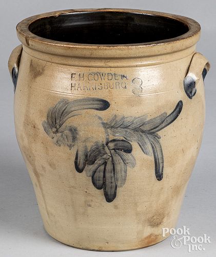 Pennsylvania three-gallon stoneware crock, 19th c.