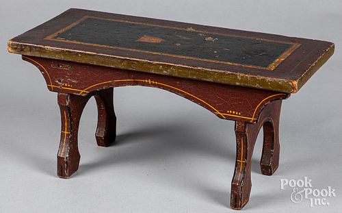 New York painted pine footstool, 19th c.