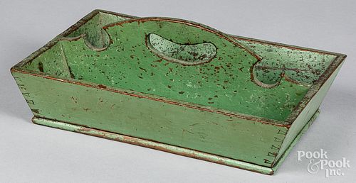 Pennsylvania painted walnut knife tray, 19th c.