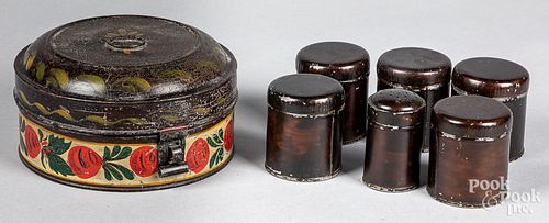 Toleware spice canister, late 19th c.