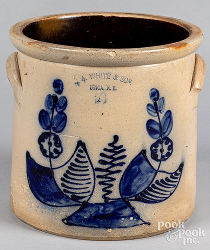 New York four-gallon stoneware crock, 19th c.