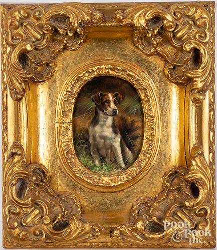 Contemporary oil on panel dog portrait