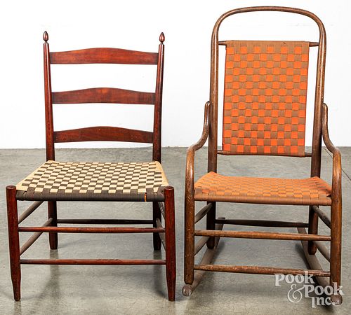 Shaker side chair and rocking chair.