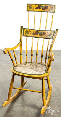 New England painted highback Windsor rocking chair