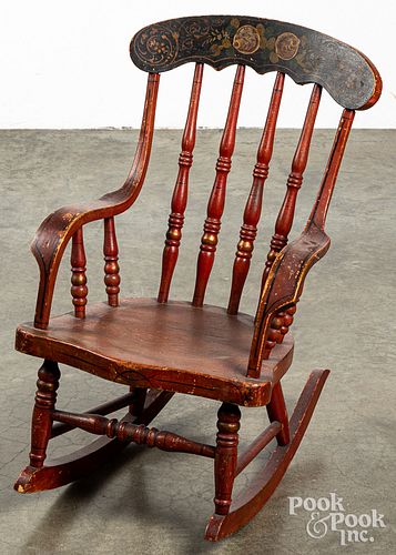 Painted child's rocking chair, late 19th c.