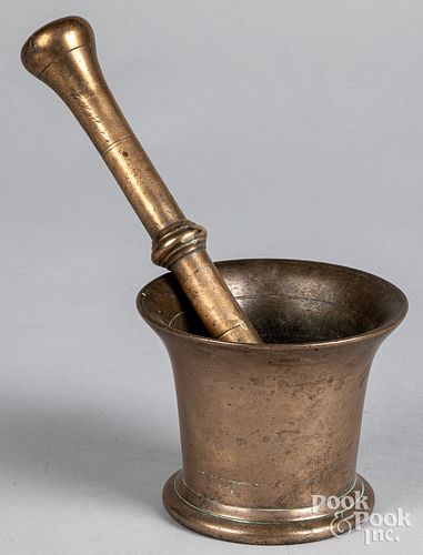 Bronze mortar and pestle, 18th/19th c.