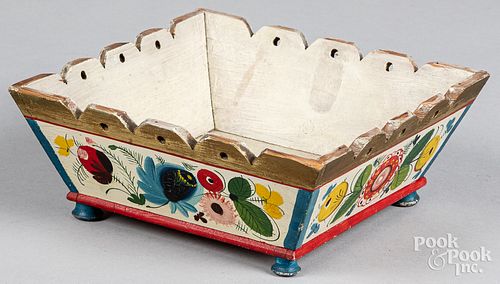 Painted pine apple tray, early 20th c.