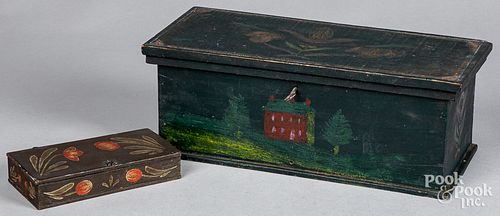 Two painted boxes