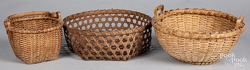 Three assorted baskets, ca. 1900