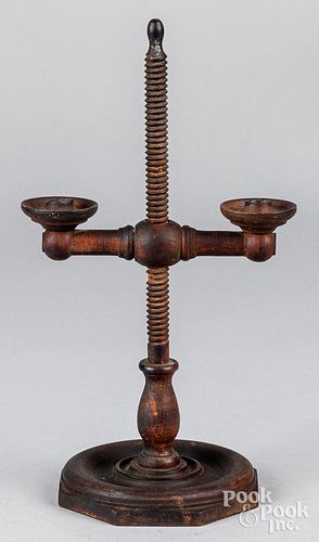 Cherry adjustable candlestand, 19th c.