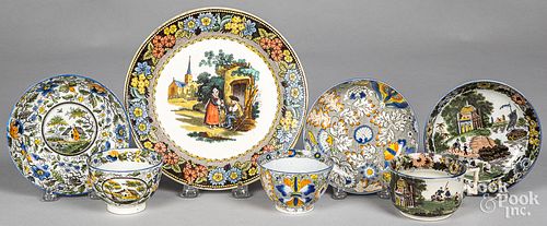 Four pieces of Salopian porcelain, 19th c.