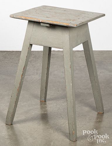 Primitive painted pine splay leg stand, 19th c.