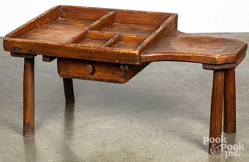 Pine cobblers bench, 19th c.