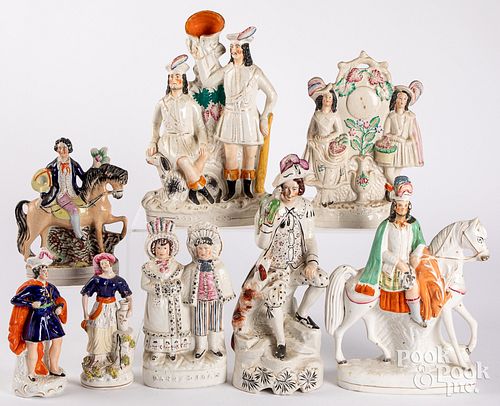 Eight Staffordshire figures, 19th c.