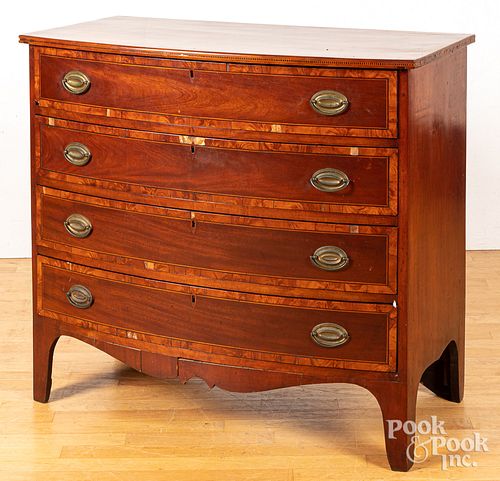 Pennsylvania Hepplewhite bowfront chest of drawers