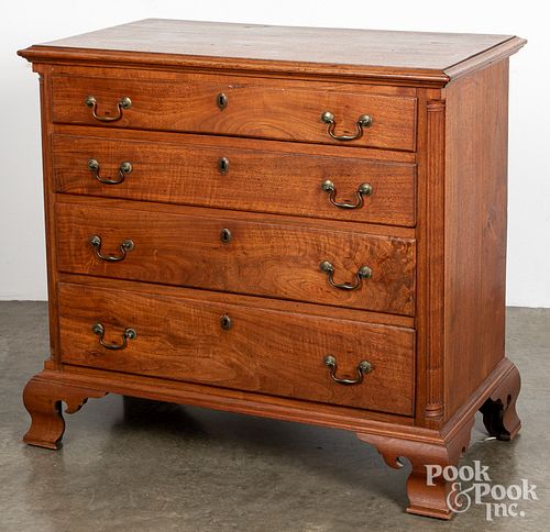 Pennsylvania Chippendale walnut chest of drawers.