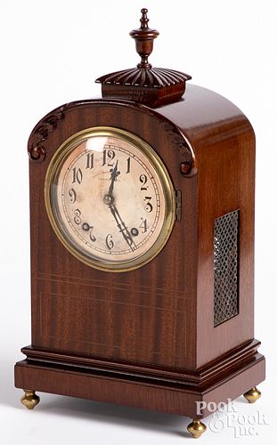 Bailey, Banks & Biddle mahogany mantel clock