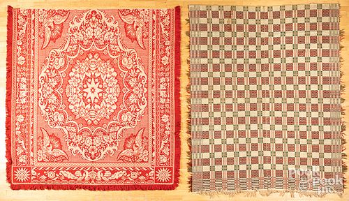 Two Pennsylvania coverlets and a bed cover