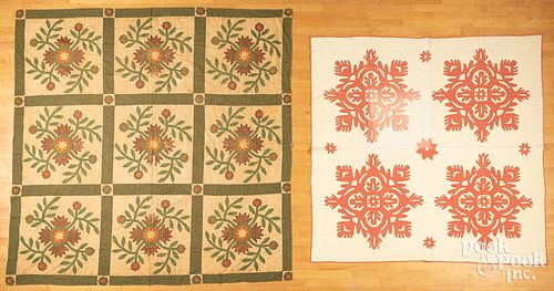 Two appliqué quilts, 19th and early 20th c.