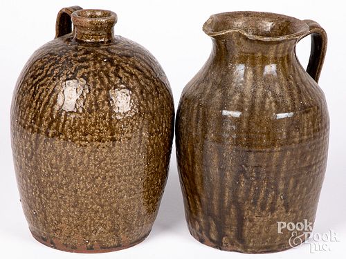 Two pieces of southern redware, 19th c.