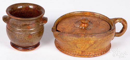 Two pieces of Stahl redware