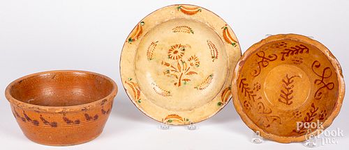 American redware bowl, 19th c.