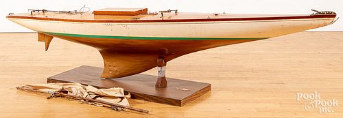 Large pond boat model of the racing yacht Noel