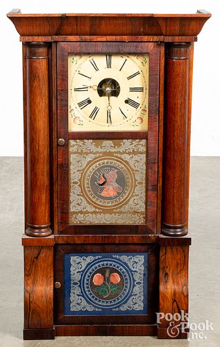 S.C. Spring rosewood triple decker mantel clock