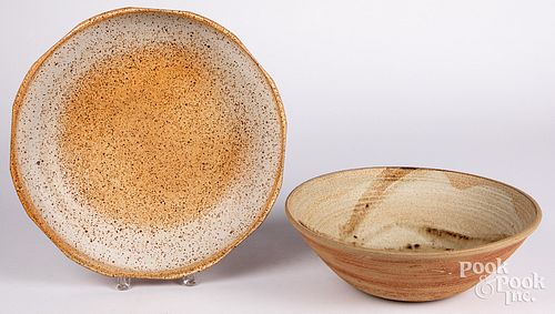 Two Robert Bocz studio pottery bowls