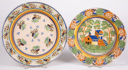 Two faience chargers, 18th/19th c.