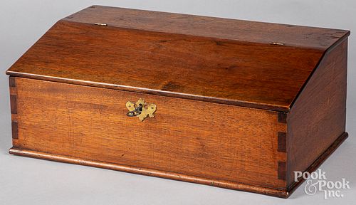 Pennsylvania walnut writing box, early 19th c.