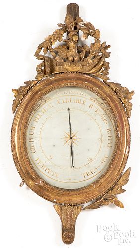 Italian giltwood barometer, 19th c.