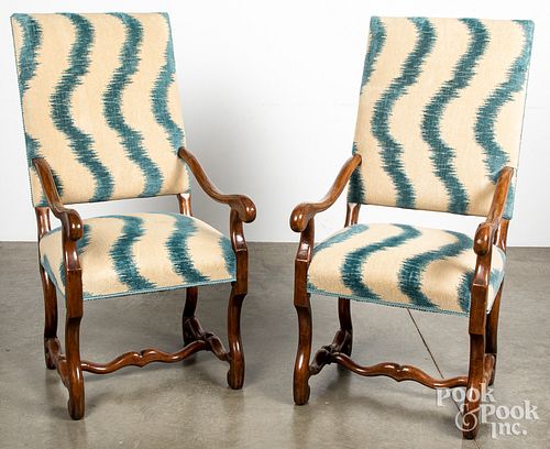 Pair of contemporary upholstered armchairs.