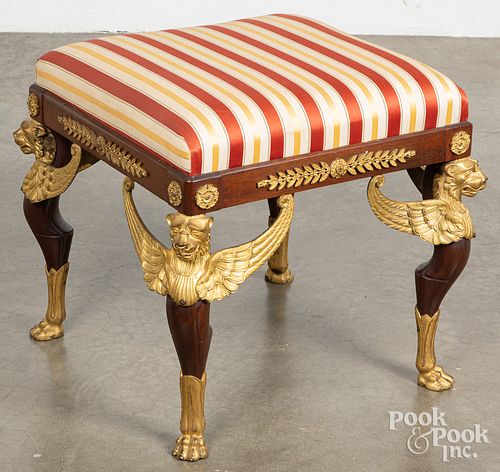 French ormolu mounted mahogany stool, early 20th c