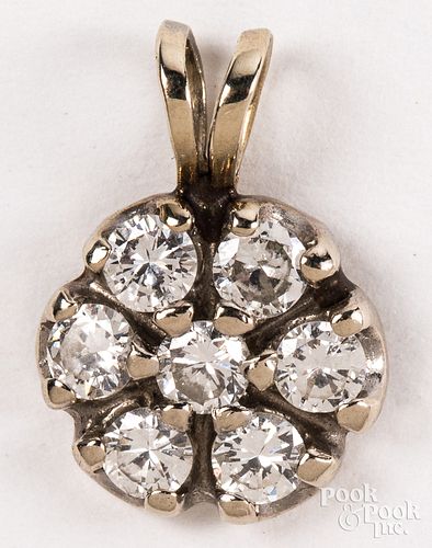 14K gold and diamond pendant, .8 dwt.