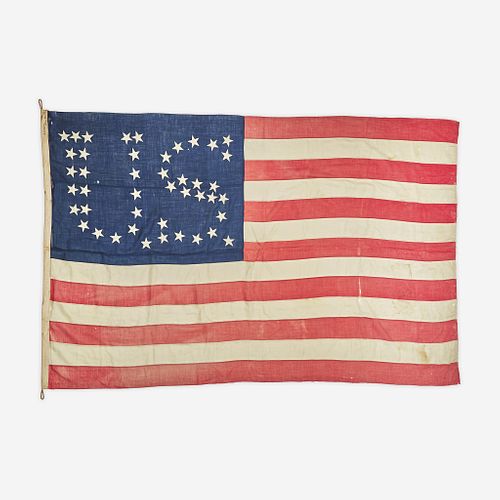 A rare 44-Star American National Flag commemorating Wyoming statehood Patent date August 12, 1890