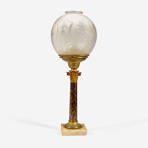 A brass, marble, and glass Astral lamp Cornelius & Co., Philadelphia, PA, circa 1840s