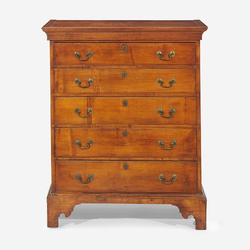 A Chippendale carved maple chest of drawers New England, late 18th century