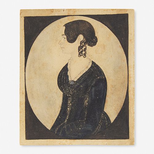 Justus Dalee (1793-1878) Profile Portrait Miniature of a Young Lady
